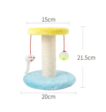 Cat Scratching Post With Toy - Scratching Post With Interactive Ball And Mouse