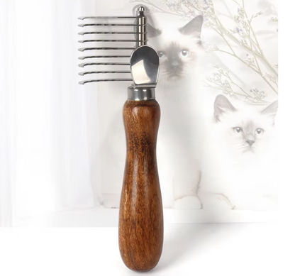 Comb For Grooming - Stainless Steel Teeth With Wooden Handle For Detangling