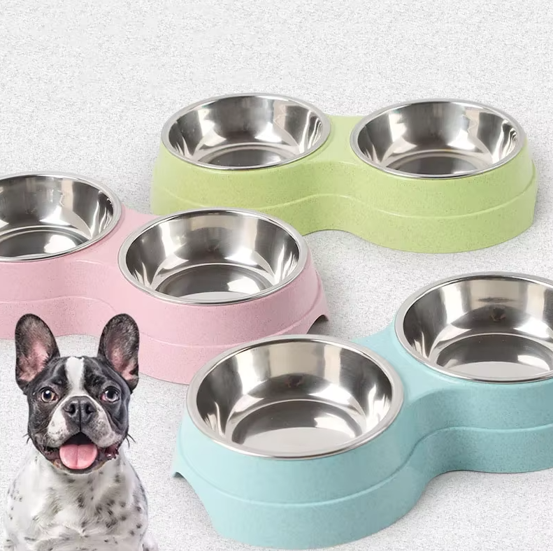 Double Plate Set For Dogs With Non - Slip Base