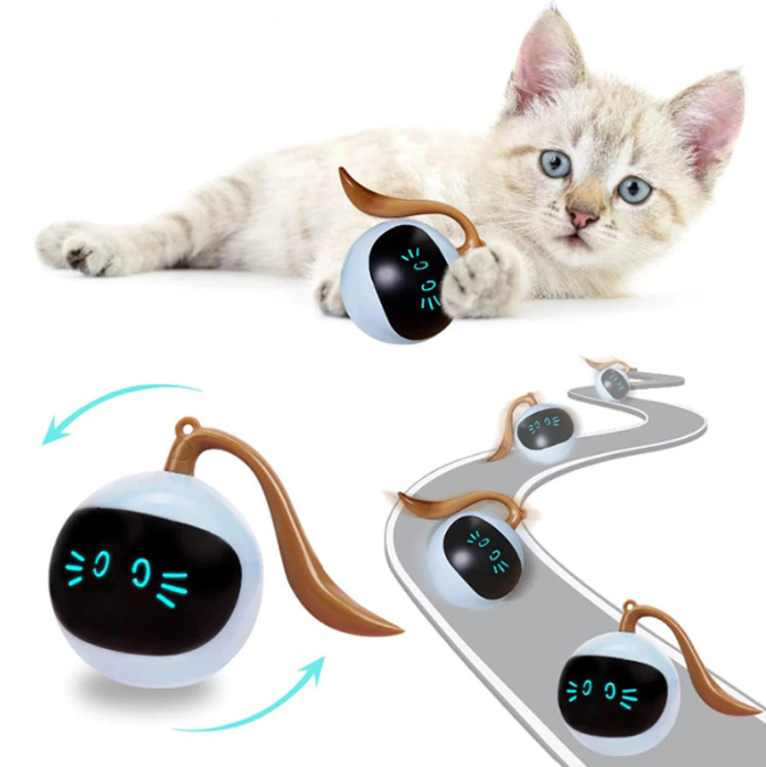 Interactive Cat Toy With Led Lights - Spherical Toy For Cats