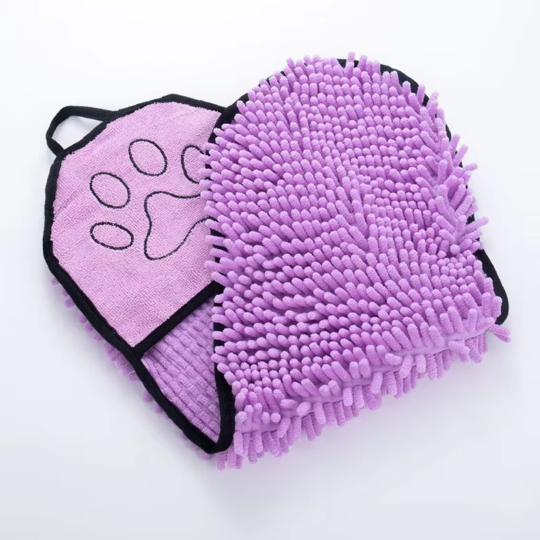 Microfibre Pet Towel With Glove - Super Absorbent Soft Drying Towel For Dogs Cats