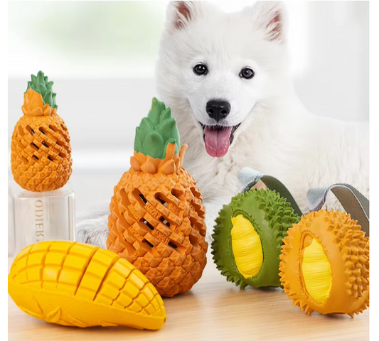 Fruit - Shaped Dog Toy Made of Rubber for Chewing Fun and Dental Care