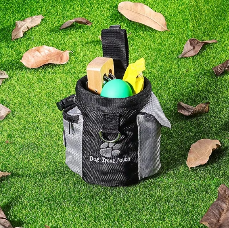 Dog Treat Bag With Poo Bag Dispenser - Practical Portable Training Bag For Walks