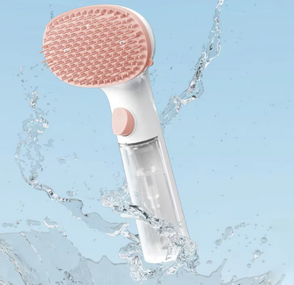 Dry Foam Brush for Pets with Integrated Cleaning Dispenser