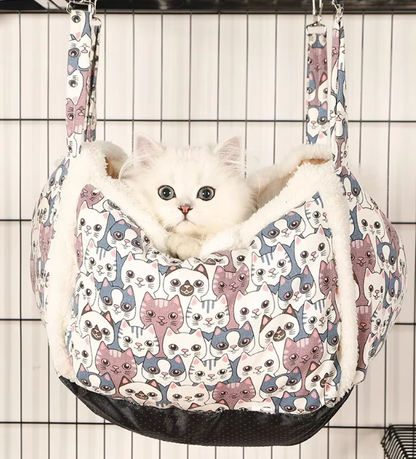 Cat Sleeping Basket With Cute Cat Pattern - Soft And Cosy Basket For Cats