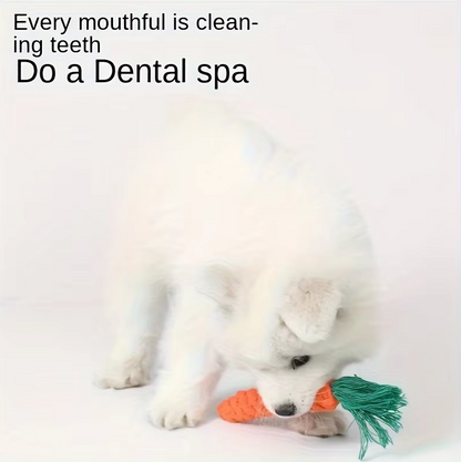 Carrot Chew Toy - Robust Cotton Rope For Healthy Dog Teeth