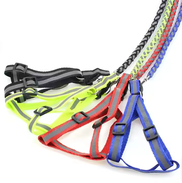 Reflective Dog Harness With Lead - Safe Set For Walks In The Dark