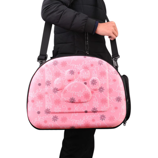 Pet Carrier Bag - Soft Cat Carrier Bag With Floral Pattern