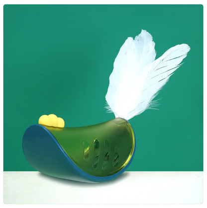 Interactive Cat Toy With Feather And Snack Function For Active Occupation