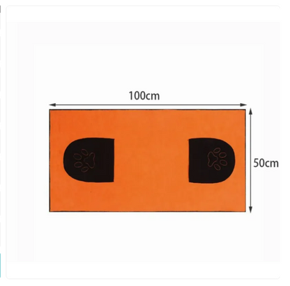 Pet Towel With Paw Motif For Dogs And Cats - Quick Drying And Super Absorbent