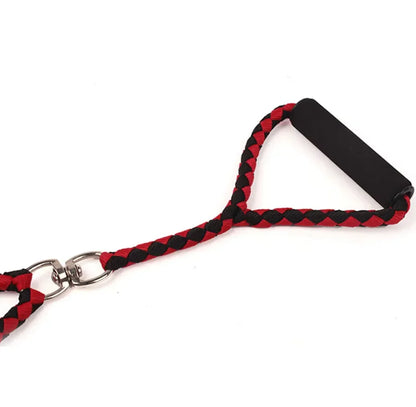 Twin Dog Leash In Check Pattern - Robust Leash For Two Dogs