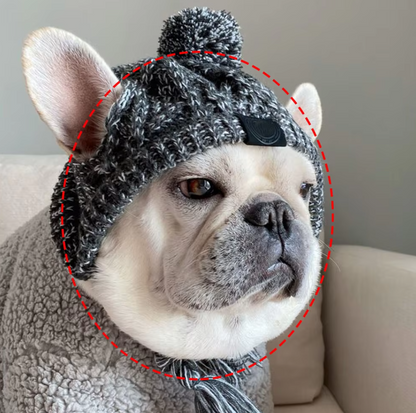 Knitting Hat For Pets With Pompom And Pigtails In Pink
