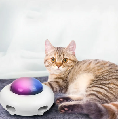 Interactive Cat Toy with Led Lights and Tail Feather