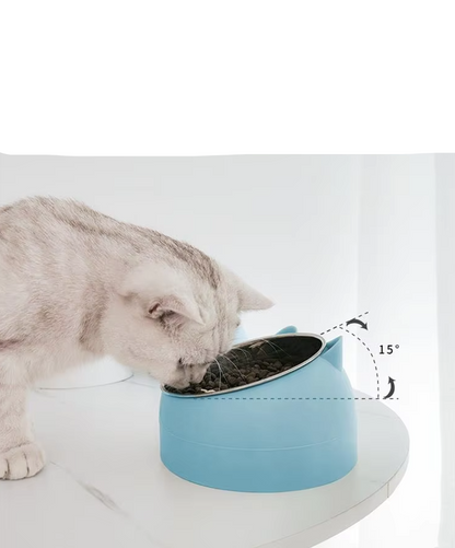 Cat Bowl With 15 - Degree Incline For Comfortable Eating
