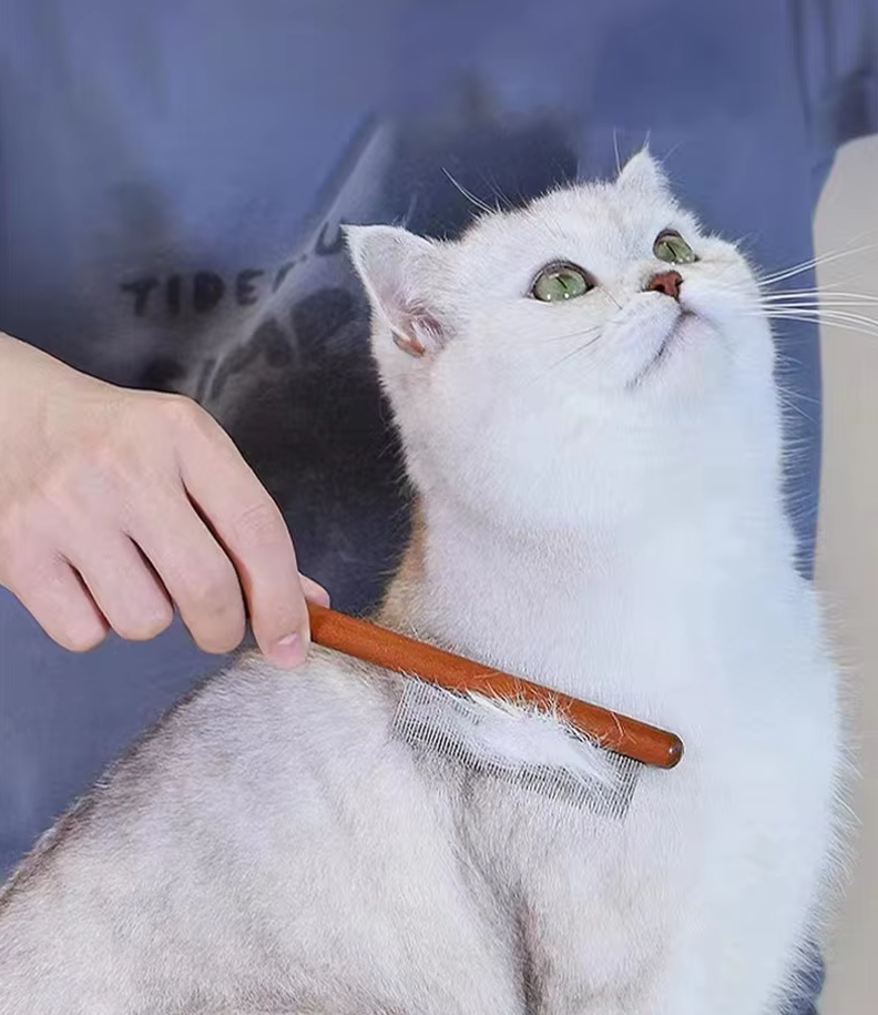 High Quality Wooden Flea Comb - Gentle Coat Care For Cats & Dogs