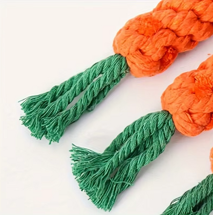 Carrot Chew Toy - Robust Cotton Rope For Healthy Dog Teeth