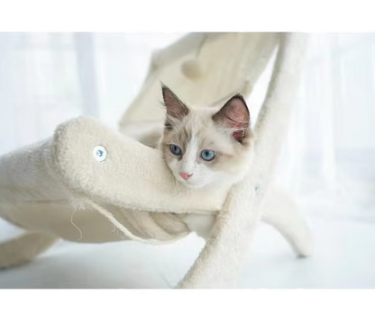 Cat Deckchair With Scratching Surface - Comfortable Sleeping Place Scratching Furniture In One