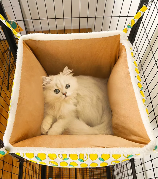 Cat Sleeping Basket With Cute Cat Pattern - Soft And Cosy Basket For Cats