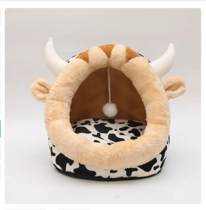 Cat Cave In Kitten Design - Soft And Cozy Sleeping Cave For Cats
