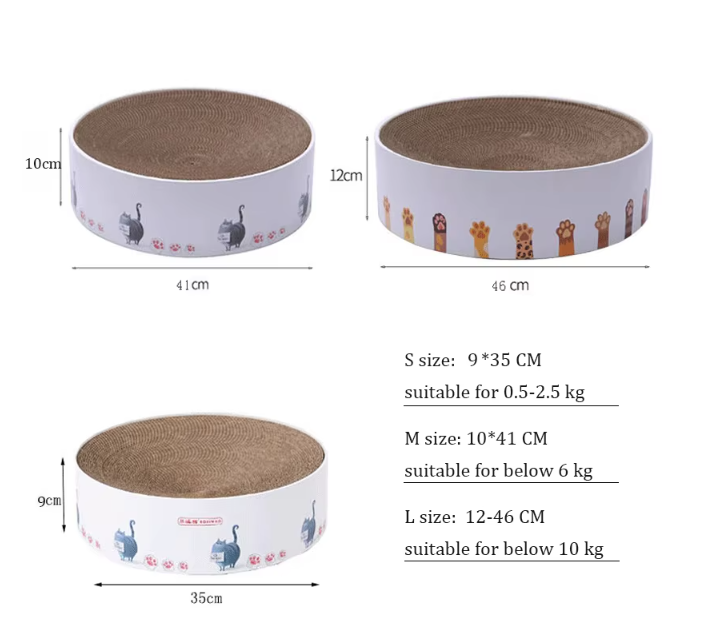 Cardboard Cat Bow With Cactus Design - Modern Style Scratching Board