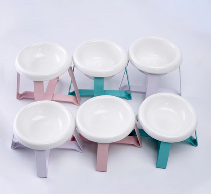 Dog Bowl With Raised Stand - Stylish Food Bowl With Metal Frame