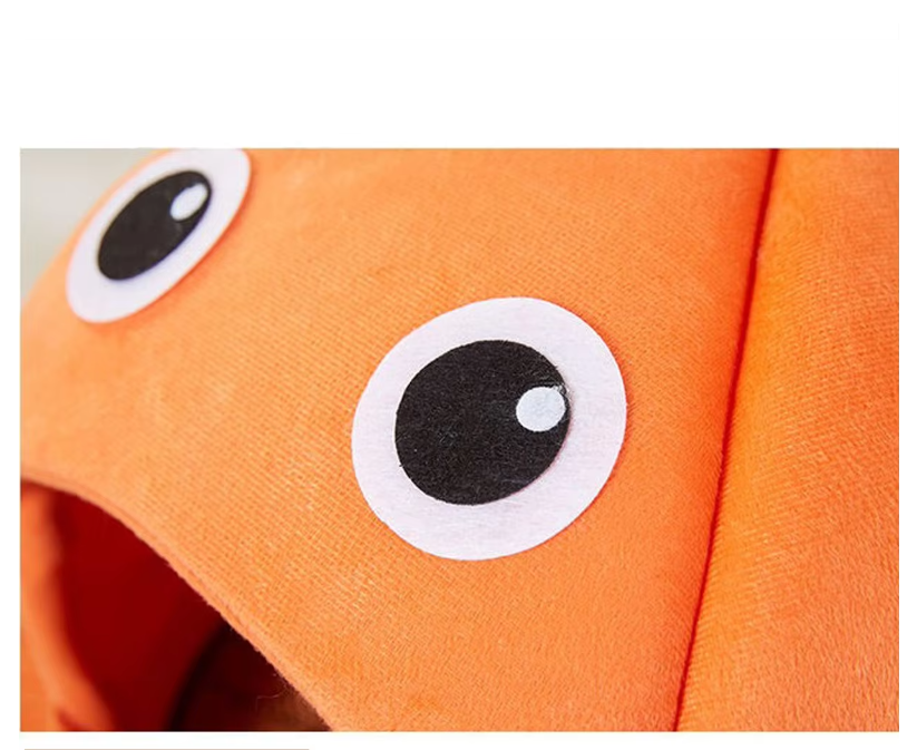 Cuddly Cave For Cats In Fish Design - Soft Cat Bed For Comfortable Rest