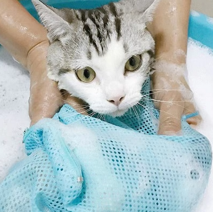 Cat Grooming Bag With Mesh Fabric For Safe Bathing And Claw Care