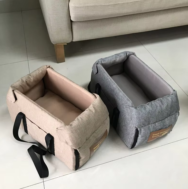 Luxurious Dog Seat For The Car - Padded Portable Car Seat With Safety Belt