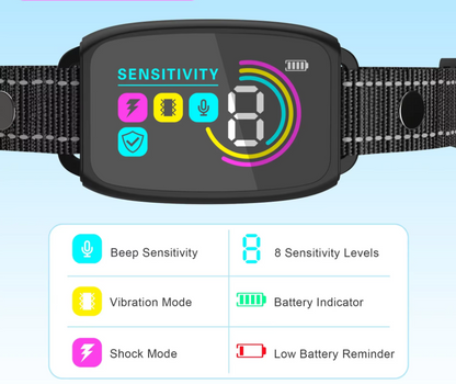Dog Training Collar With Remote Control - 8 Levels Sensitivity Vibration Shock Mode