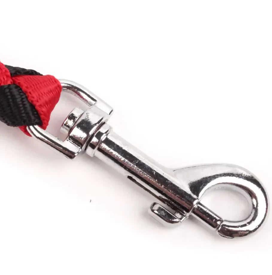 Twin Dog Leash In Check Pattern - Robust Leash For Two Dogs