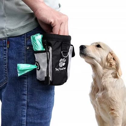 Dog Treat Bag With Poo Bag Dispenser - Practical Portable Training Bag For Walks