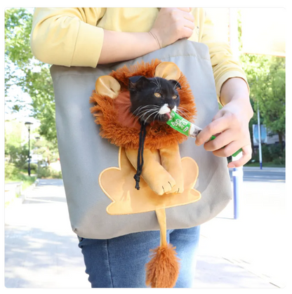 Cat Carrier Bag In Lion Design - Cute Bag For Cats And Pets