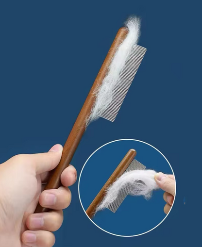 High Quality Wooden Flea Comb - Gentle Coat Care For Cats & Dogs