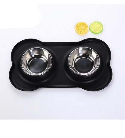 Dog Dish Set With Non - Slip Mat