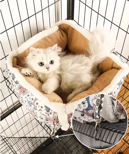 Cat Sleeping Basket With Cute Cat Pattern - Soft And Cosy Basket For Cats