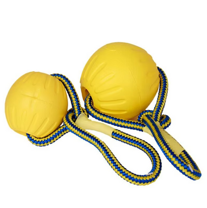 Robust Dog Toy - Retrieving and Tugging Ball with Rope