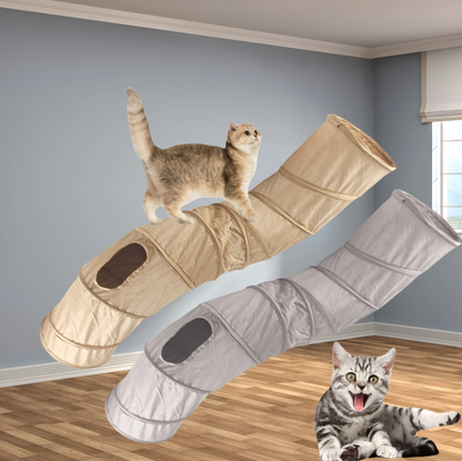 Cat Tunnel With Viewing Window - Play And Hiding Fun For Active House Cats