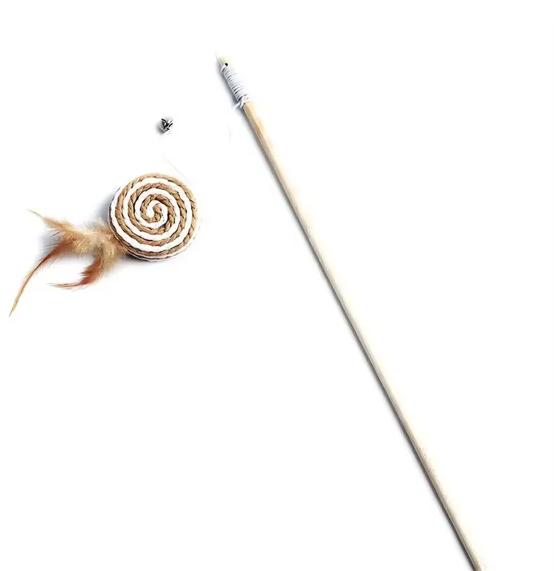 Interactive Cat Toy Set - Natural Toy With Feathers And Bells