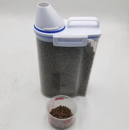 Food Dispenser For Pets With Measuring Cup