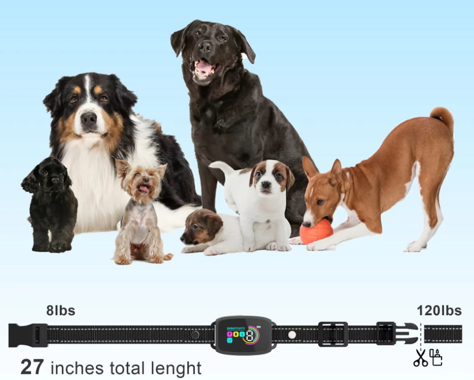 Dog Training Collar With Remote Control - 8 Levels Sensitivity Vibration Shock Mode