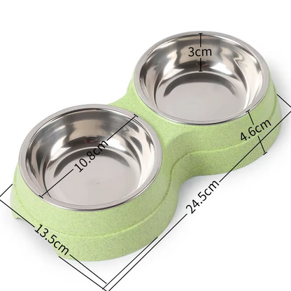 Double Plate Set For Dogs With Non - Slip Base