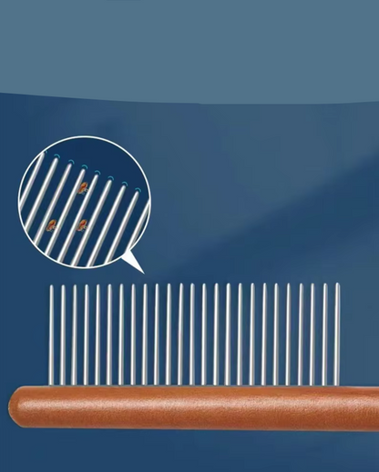 High Quality Wooden Flea Comb - Gentle Coat Care For Cats & Dogs