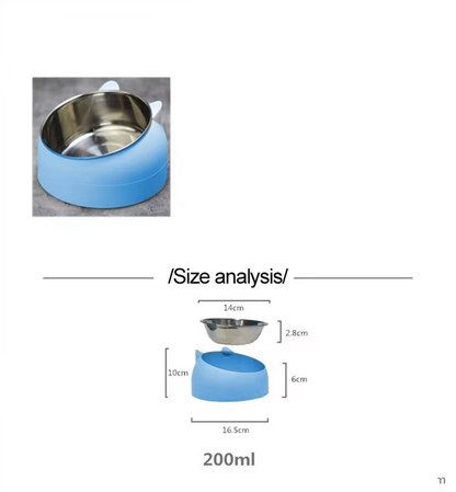 Cat Bowl With 15 - Degree Incline For Comfortable Eating
