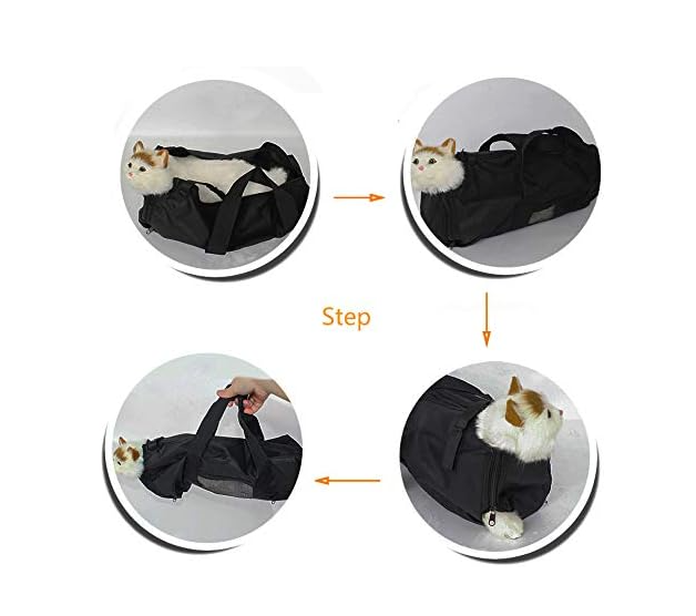Cat Grooming Bag For Claw Trimming And Grooming - Comfortable And Safe