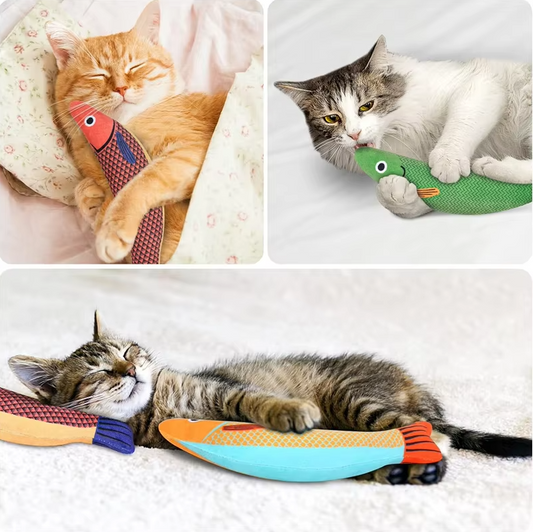 Interactive Cat Toy Fish With Catnip And Sound Effect