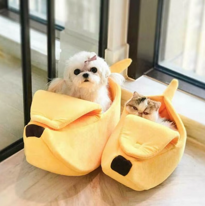 Banana - Shaped Pet Nest For Dogs And Cats - Comfortable Winter Bed For Pets
