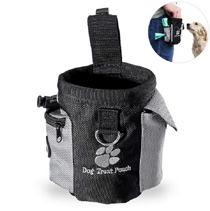 Dog Treat Bag With Poo Bag Dispenser - Practical Portable Training Bag For Walks