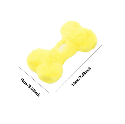 Plush Chew Bone For Dogs - Soft Bite Toy With Squeaker