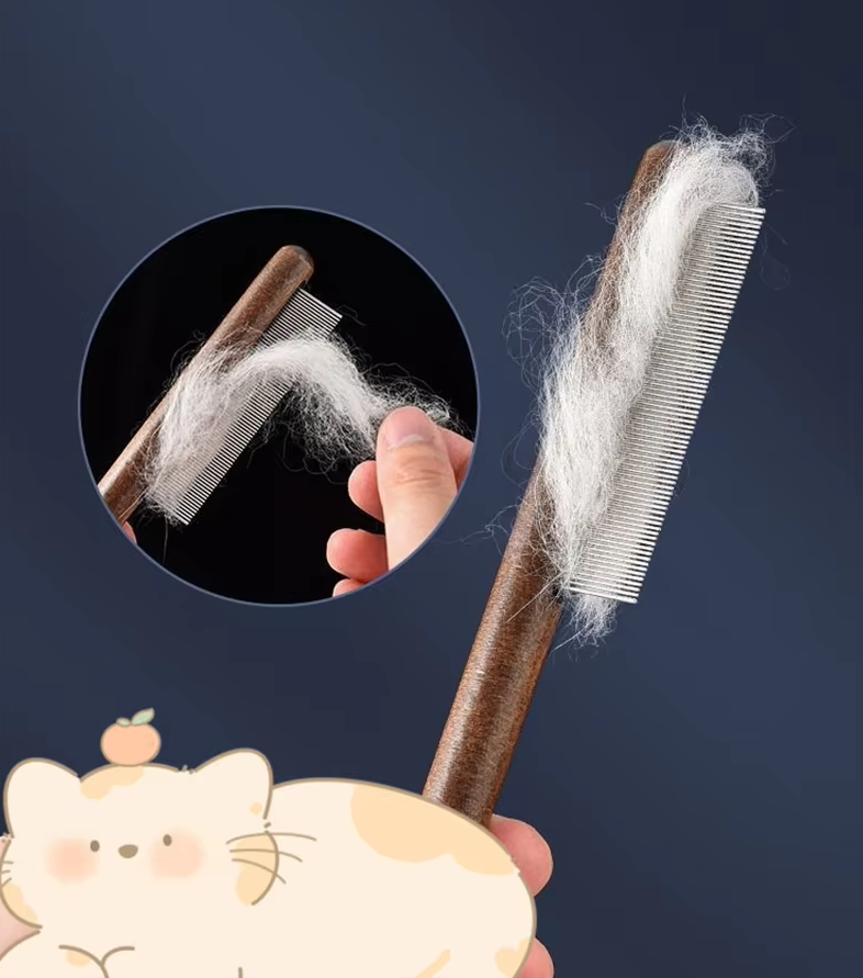 High Quality Wooden Flea Comb - Gentle Coat Care For Cats & Dogs