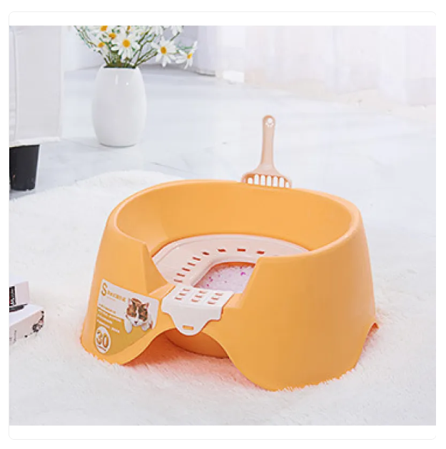 Cat Litter Tray With Scoop - Hygienic And Practical Cat Litter Tray Made Of Plastic